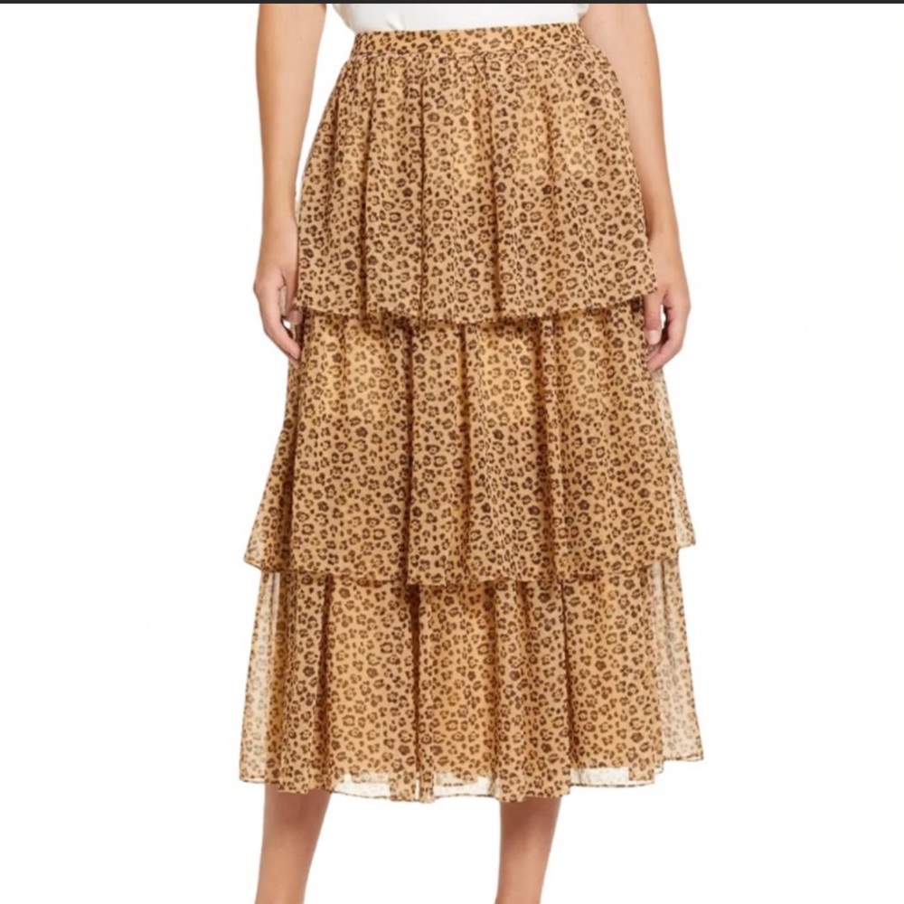 Rachel Parcell tiered leopard skirt